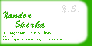 nandor spirka business card